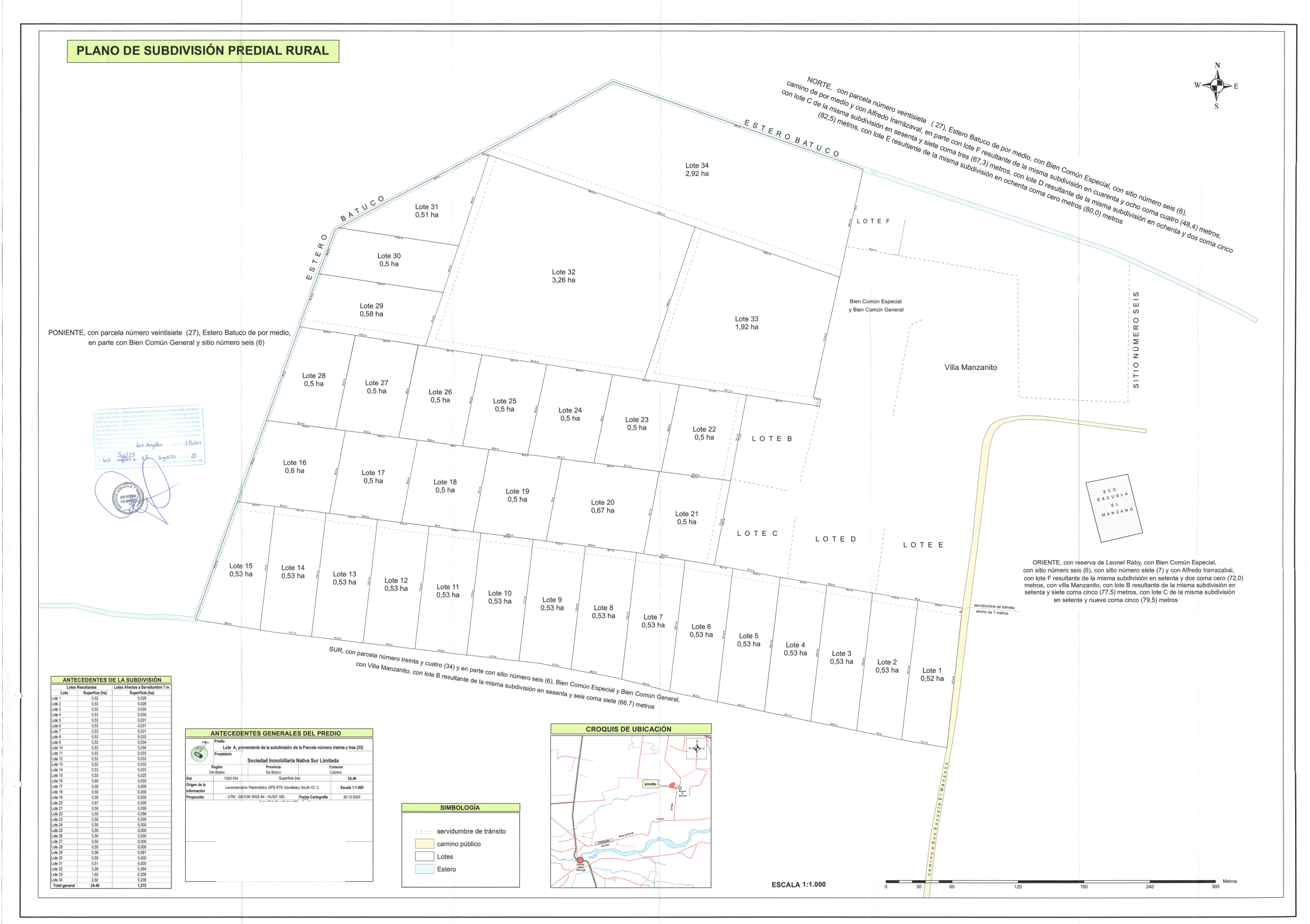 PLANO LOTE A PARCELA 33 CERTIFICADO